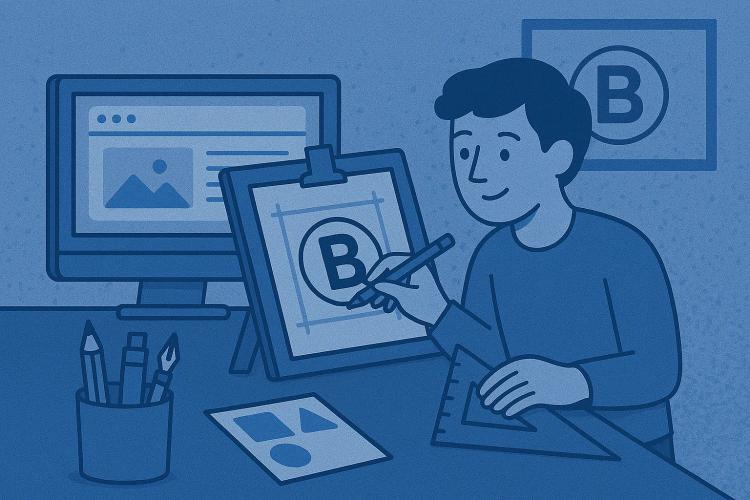 persona haciendo creacion de marca